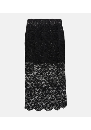 Rabanne Layered lace midi skirt