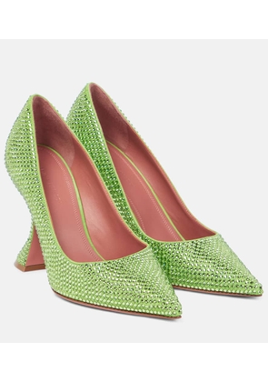 Amina Muaddi Ami embellished leather pumps