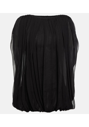 Rick Owens Gathered silk chiffon top