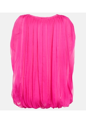 Rick Owens Gathered silk chiffon top