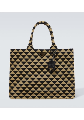 Prada Symbole leather-trimmed tote bag