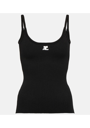 Courreges Logo ribbed-knit tank top