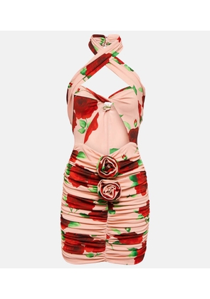 Magda Butrym Halterneck floral minidress