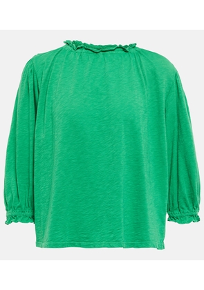 Velvet Ruffled cotton top