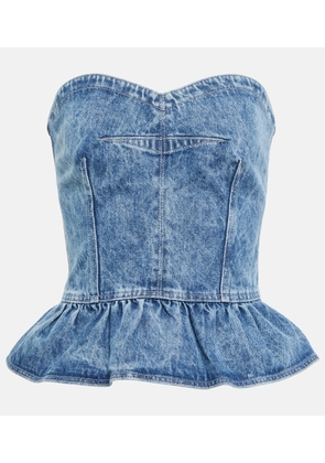 Marant Etoile Solizinia ruffle-trimmed denim top