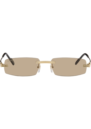 Cartier Gold Première de Cartier Rectangular Rimless Sunglasses