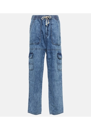 Marant Etoile Viamao straight cotton chambray pants