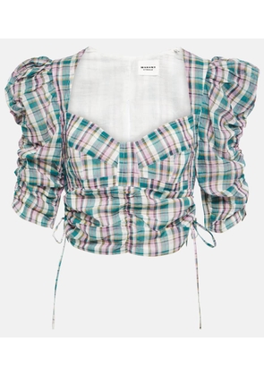 Marant Etoile Galaor checked cotton crop top