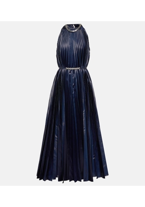 Christopher Kane Embellished halterneck lame midi dress