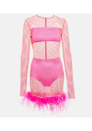 Giuseppe di Morabito Embellished feather-trimmed minidress