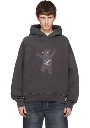 We11done Brown New Teddy Logo Pigment Hoodie