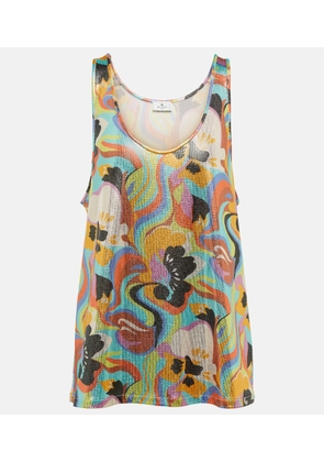 Etro Printed scoop-neck tank top