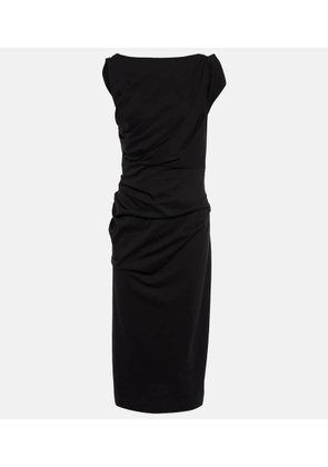 Dries Van Noten Gathered cotton jersey midi dress