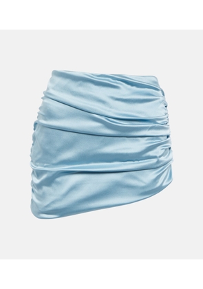 Alessandra Rich Asymmetric ruched satin miniskirt