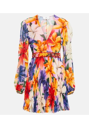 Etro Floral pleated minidress