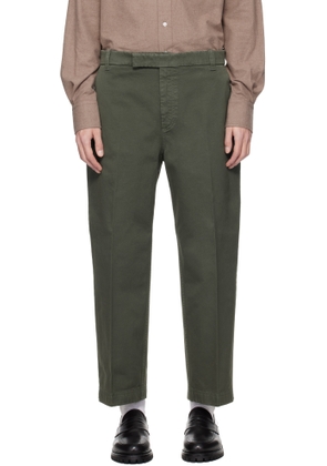 Thom Browne Green Cotton Twill Utility Trousers