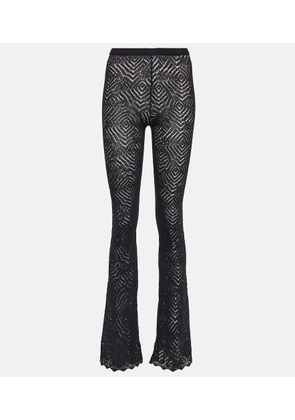 Alessandra Rich Embellished high-rise flared lace pants