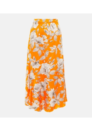 Erdem Griselda floral satin midi skirt