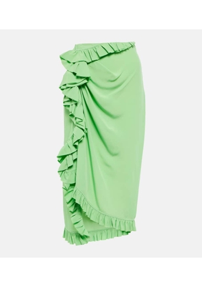 Dries Van Noten Ruffle-trimmed crepe midi skirt