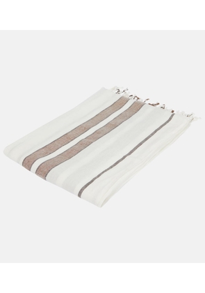 Brunello Cucinelli Striped linen-blend beach towel