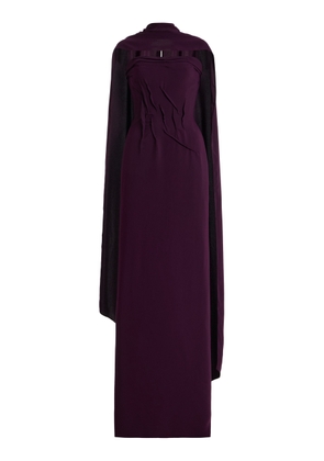 Marmar Halim Hand-Sculpted Crepe Cape Gown - Moda Operandi