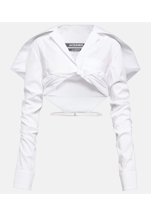 Jacquemus La Chemise Meio cotton cropped shirt