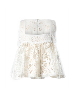 Biyan Shayla Eyelet-Embroidered Linen Crop Top - Moda Operandi