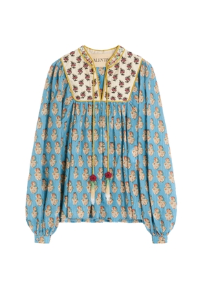 Valentino Garavani Embroidered Cotton-Blend Blouse - Moda Operandi