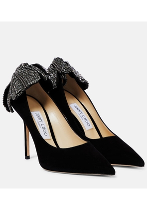 Jimmy Choo Love 100 embellished suede pumps