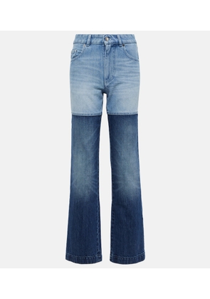 Peter Do Patchwork high-rise straight jeans