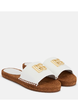 Dolce&Gabbana Embellished leather espadrilles
