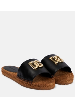 Dolce&Gabbana Embellished leather espadrilles