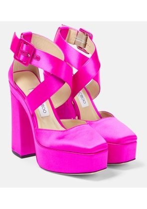 Jimmy Choo Gaia satin platform pumps
