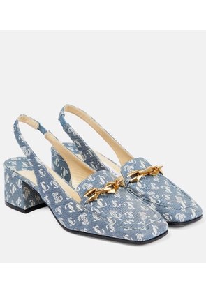 Jimmy Choo Diamond Tilda 45 denim slingback pumps
