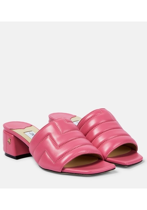 Jimmy Choo Themis matelasse leather mules