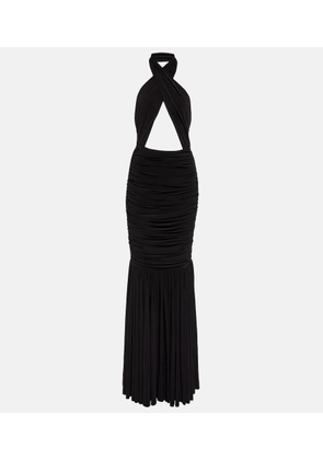 Norma Kamali Fishtail halterneck gown