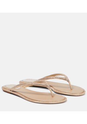 Rene Caovilla Diana embellished satin thong sandals