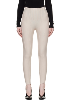 Mugler Beige Corseted Leggings