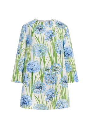 Oscar de la Renta Allium-Printed Cotton-Poplin Mini Dress - Moda Operandi