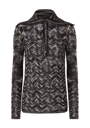 Missoni Roll-Neck Chevron Stitched Sweater - Moda Operandi