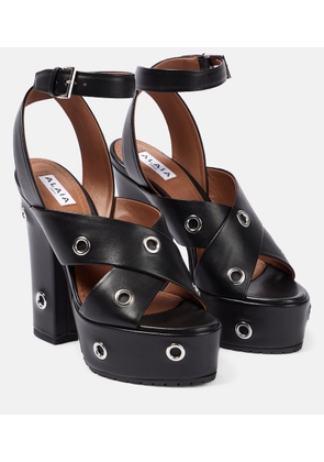 Alaia Eyelet-embellished leather sandals