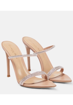 Gianvito Rossi Embellished leather mules