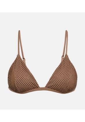 Simkhai Joelle crystal-embellished bikini top