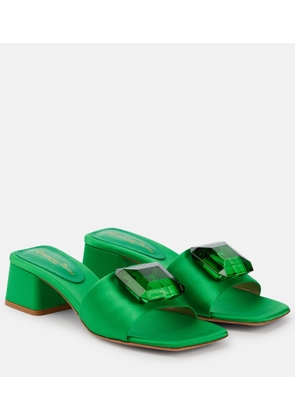 Gianvito Rossi Jaipur Slide embellished satin sandals