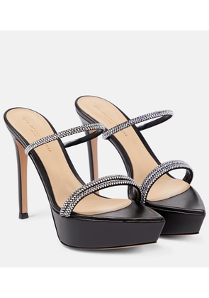 Gianvito Rossi Embellished leather platform sandals