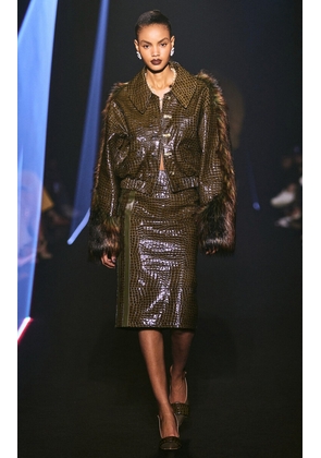 Georges Hobeika Fur-Detailed Leather Jacket - Moda Operandi