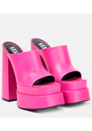 Versace Leather platform mules