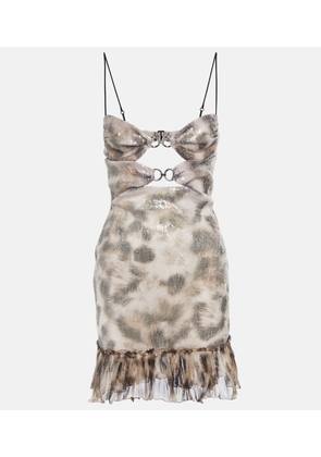 Nensi Dojaka Sequin-embellished cutout minidress