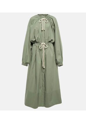 Jil Sander Drawstring cotton poplin midi dress