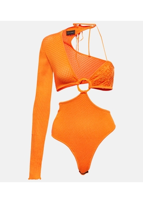 Roberta Einer Legato asymmetrical cotton-blend bodysuit